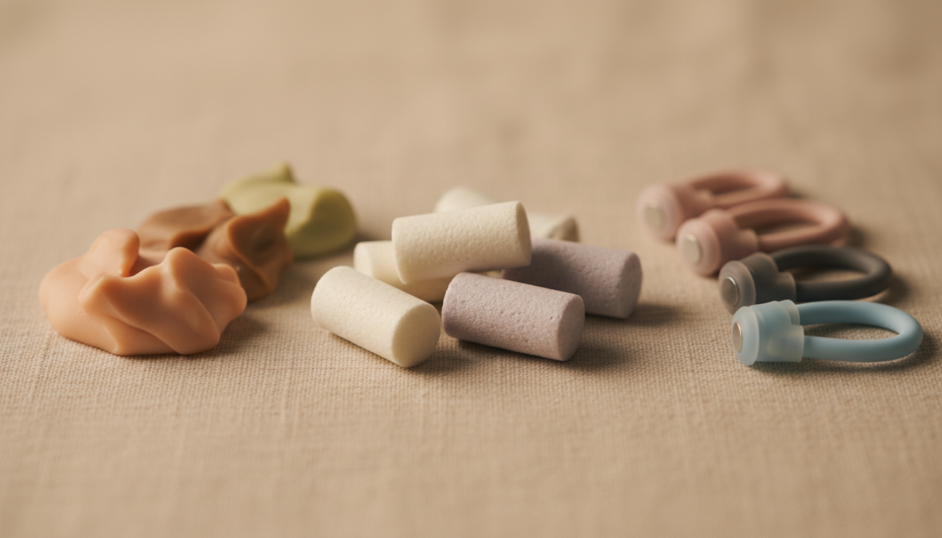 Assortment of sleeping earplugs in different styles