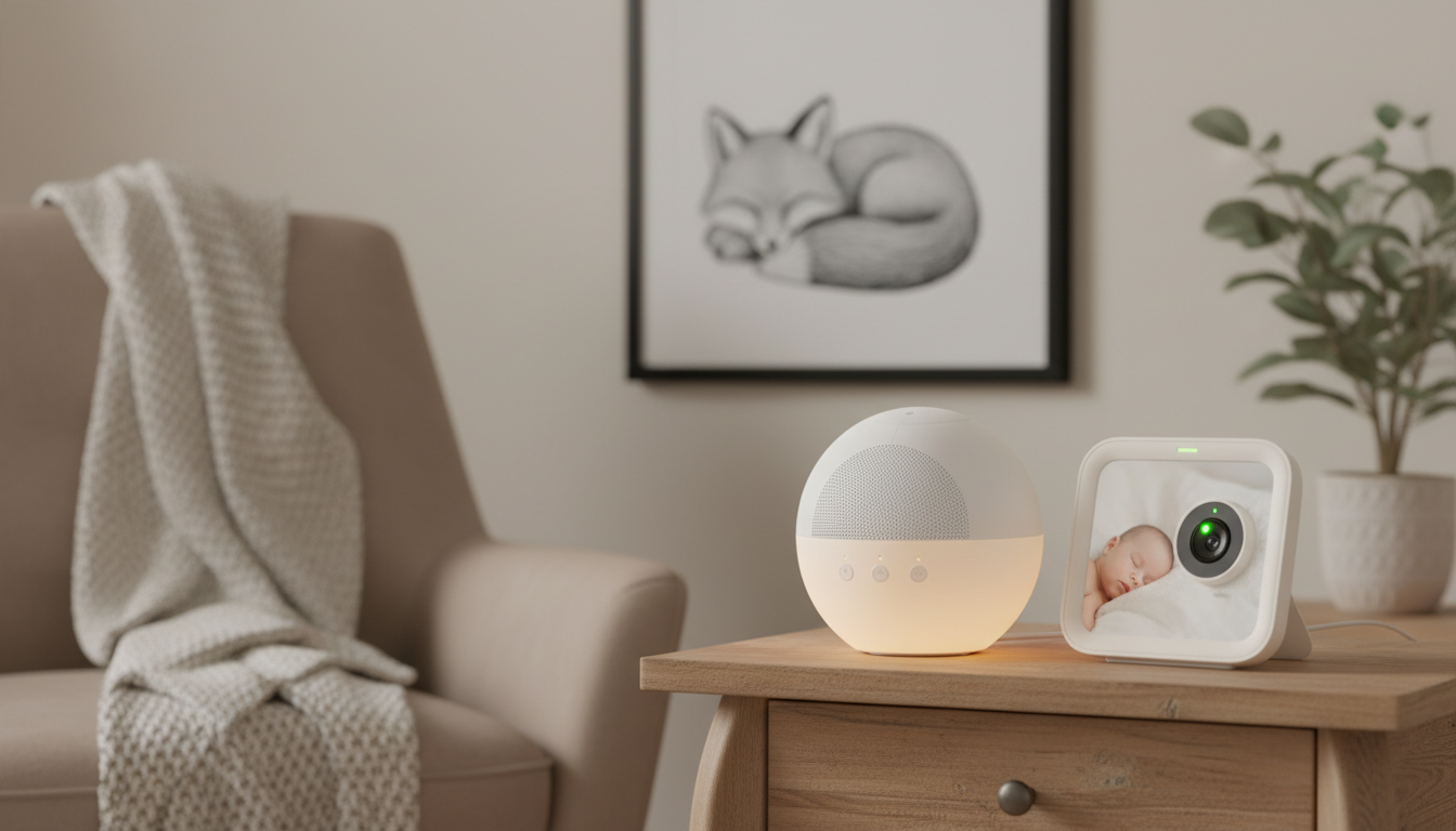 White noise machine in a nursery setting