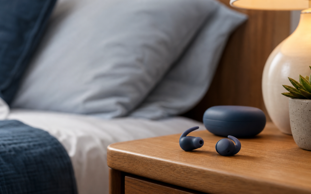 Photo-realistic sleep-health hero image for: Best Earplugs for Side Sleepers: How to Choose Comfortable Noise Blocking for Sleep