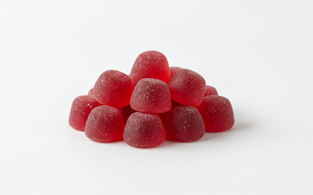 Generic strawberry gummy vitamins, product illustration