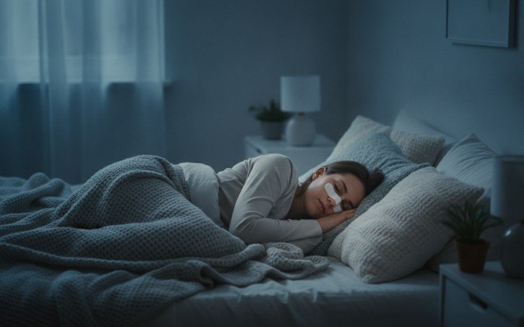 Nasal strips and dilators for snoring, editorial lifestyle image