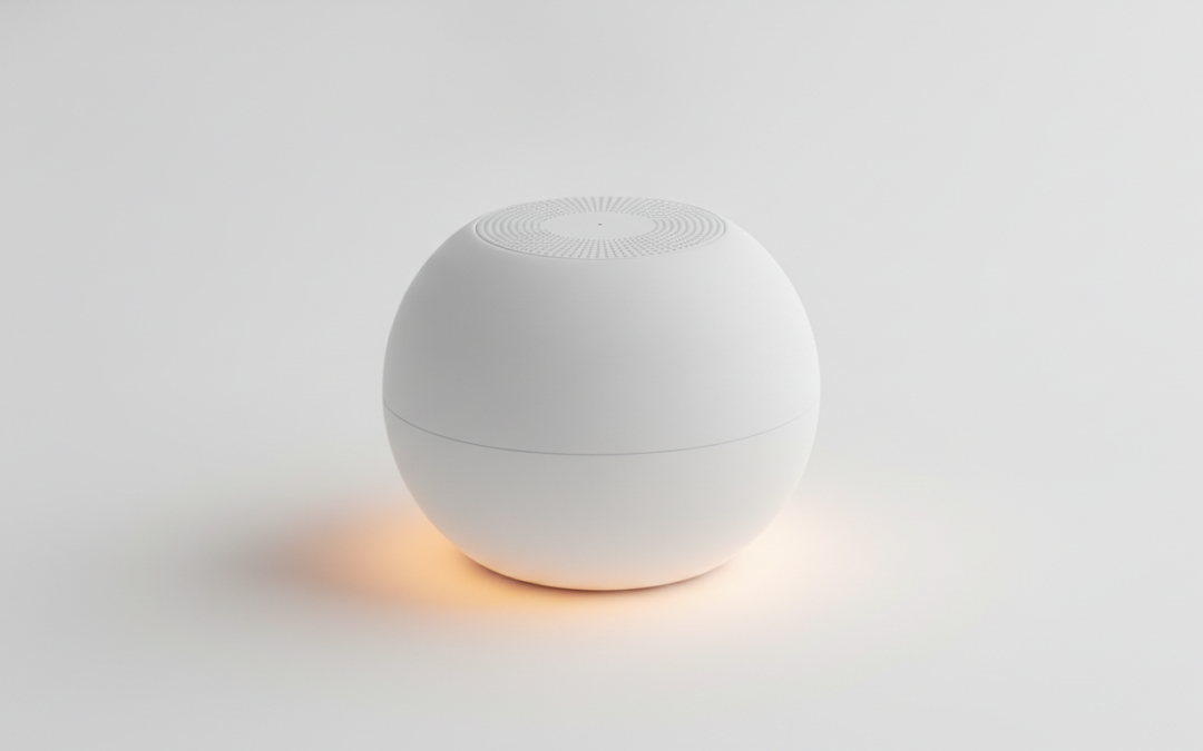 Generic sound machine with night light glow, product illustration