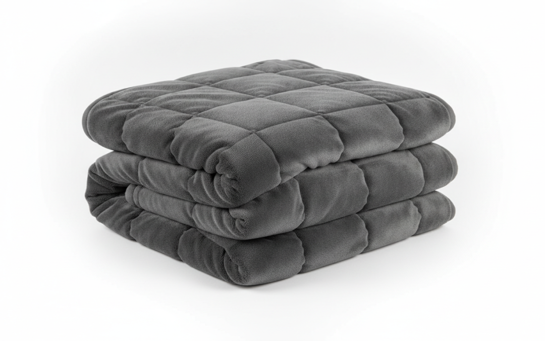 Generic dark gray weighted blanket, product illustration