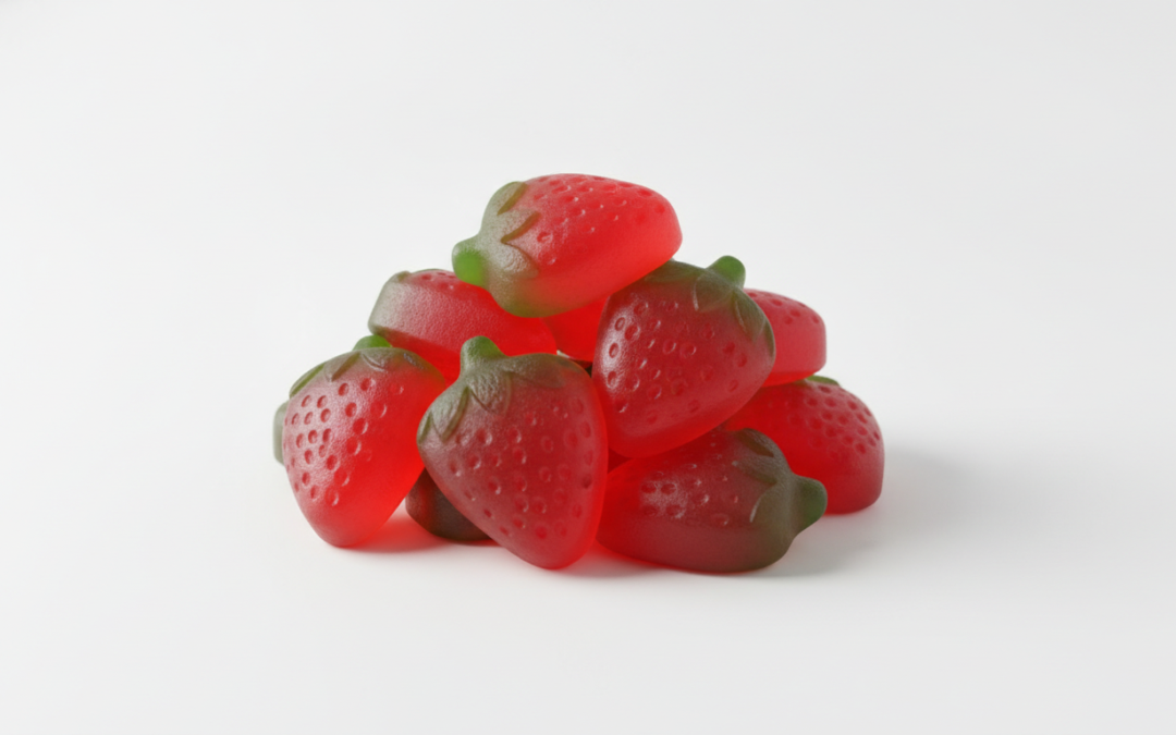 Generic red gummy vitamins, product illustration
