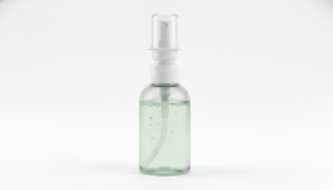 Generic saline nasal spray bottle, product illustration