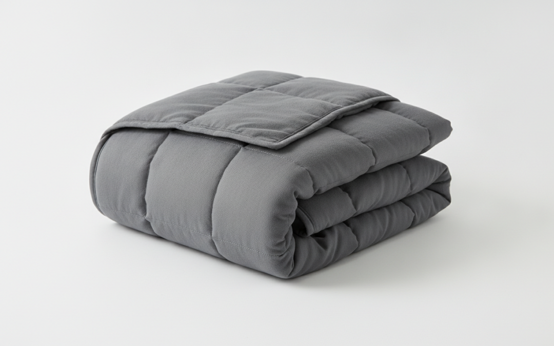 Generic gray weighted blanket, product illustration